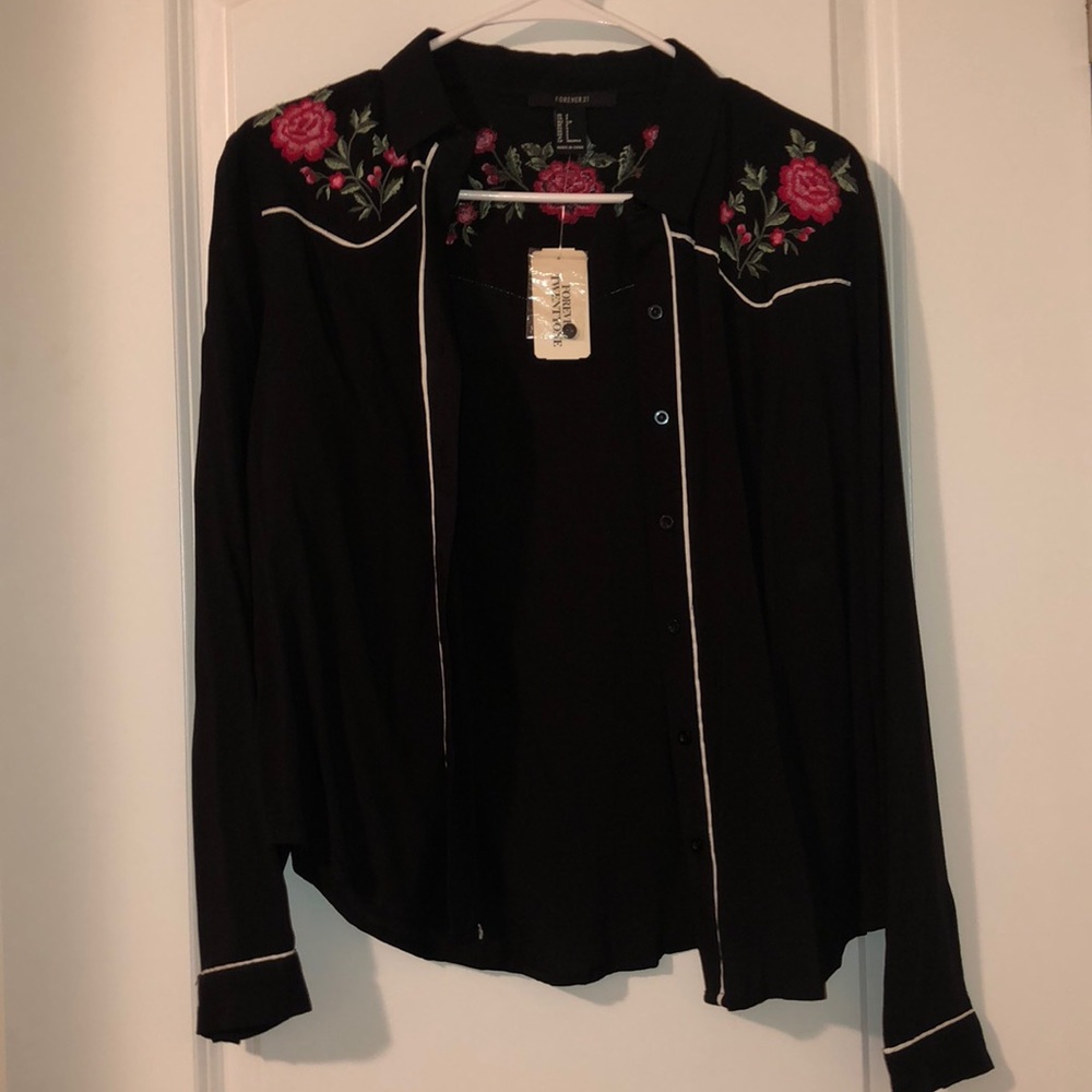 woven button down
